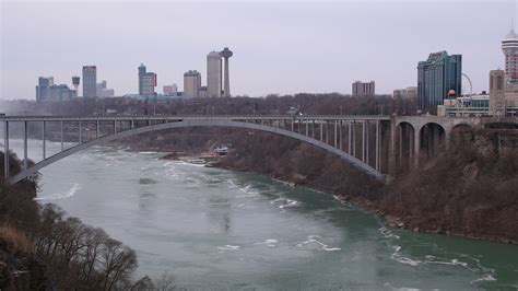 Rainbow Bridge in Niagara Falls, on the US-Canada border in New York, was rocked by a caer explosion today - two people have been killed and authorities have now confirmed there is no evidence of ...